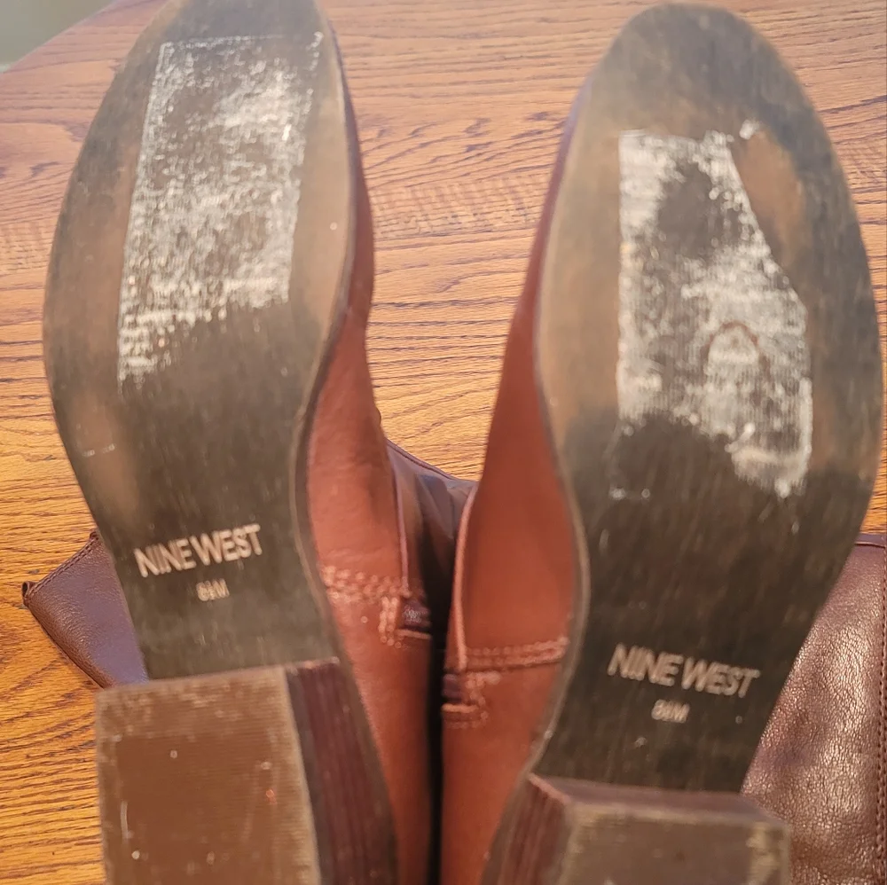 Nine West Mocha Cocoa Brown Genuine Leather Tall Boots